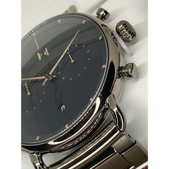 MVMT Mens Stainless Steel Taupe Tone Bracelet Watch 47mm Chronograph Style Sleek - Picture 13 of 16